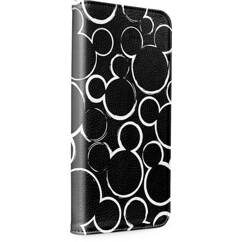 Disney Mickey Mouse Logo Pattern iPhone 15 Pro Max Folio Case